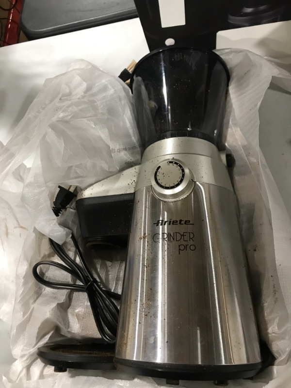 Photo 1 of Ariete Conical Burr Electric Coffee Grinder - Professional Heavy Duty Stainless Steel Ultra Fine Grind with Adjustable Cup Size 15 Fine - Coarse Grind Size Settings