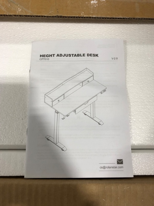 Photo 4 of Rolanstar Standing Desk with Drawers 39" Height Adjustable Desk with Power Outlet
