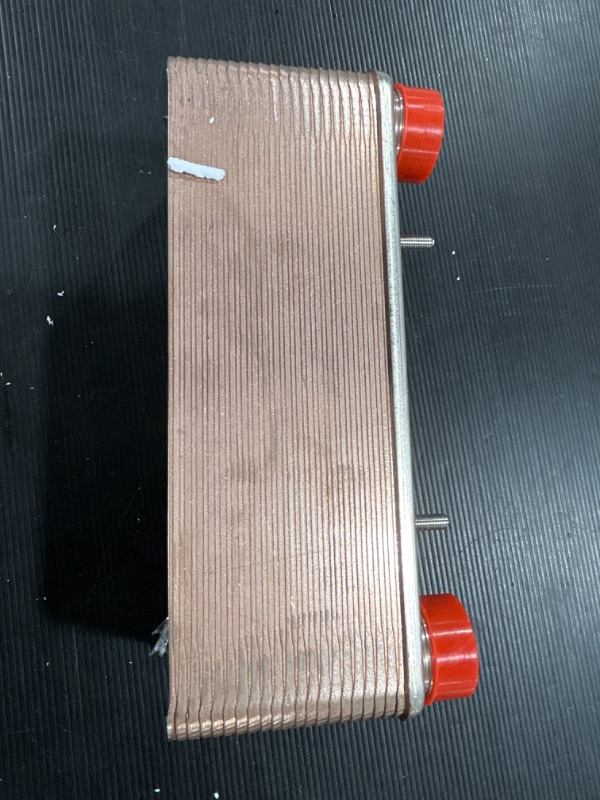 Photo 4 of AB Plate Heat Exchanger, 5"x 12" 40 Plates Water To Water Heat Exchanger, Copper/SS316L Stainless Steel Brazed Plate Heat Exchanger For Floor Heating, Water Heating, Snow Melting
