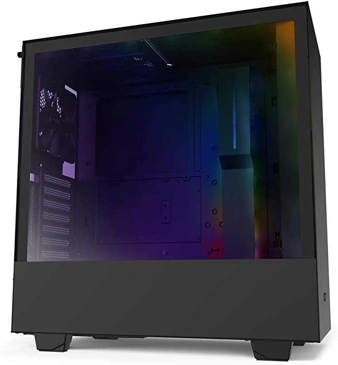 Photo 1 of NZXT H510i - CA-H510i-B1 - Compact ATX Mid-Tower PC Gaming Case - Front I/O USB Type-C Port - Vertical GPU Mount - Tempered Glass Side Panel - Integrated RGB Lighting - Black
