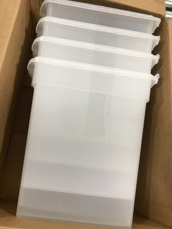 Photo 1 of 4 CLEAR MEDIUM STORAGE BINS WITH LIDS 