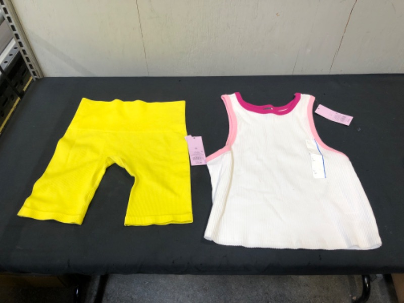 Photo 1 of CLOTHING BUNDLE (2 COUNT)
SHORTS XS; TANK L