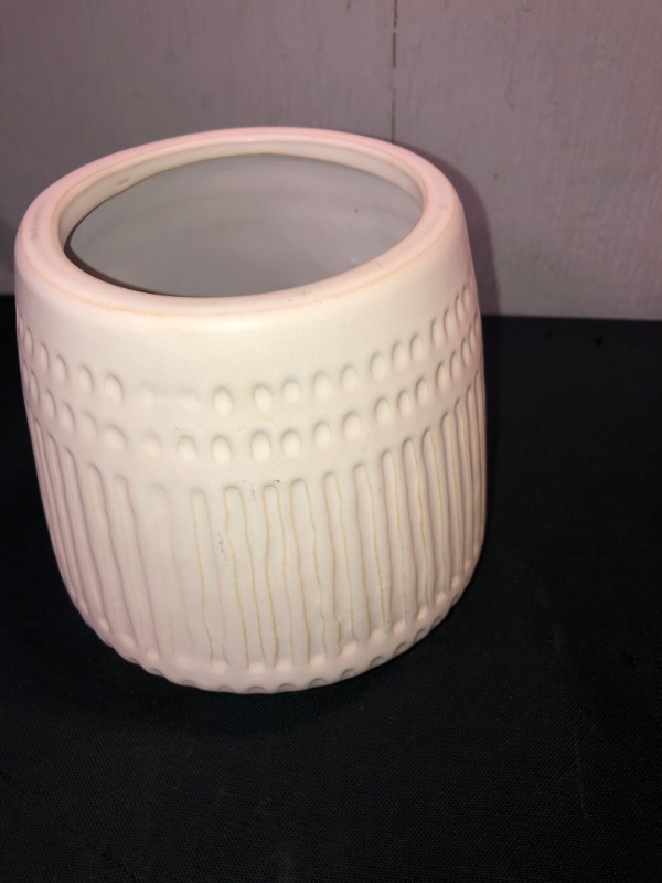 Photo 3 of 6" Textured Ceramic Planter White - Opalhouse