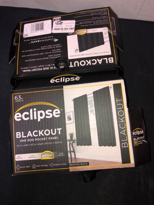 Photo 1 of 1pc Blackout Braxton Thermaback Window Curtain Panel - Eclipse