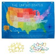 Photo 1 of 44"x30" Functional Fabric Decor Map OF UNITED STATES , EDUCATIONAL , TEACHING TOOL , ETC - Horizon Group