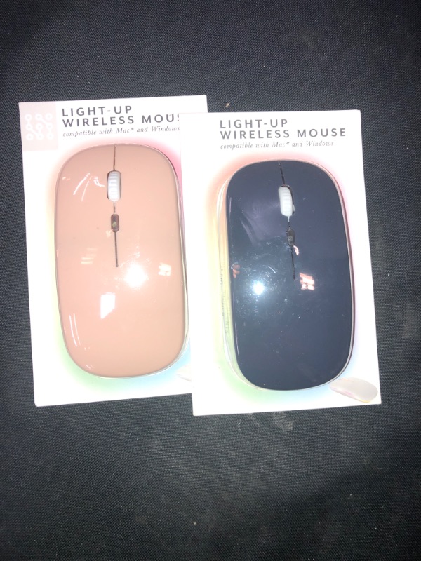 Photo 1 of LIGHT UP WIRELESS MOUSE , USB CONNECTION , NAVY BLUE & PINK , 2 COUNT 