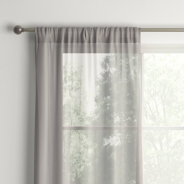 Photo 1 of 1pc Sheer Voile Window Curtain Panel Gray - Room Essentials™

