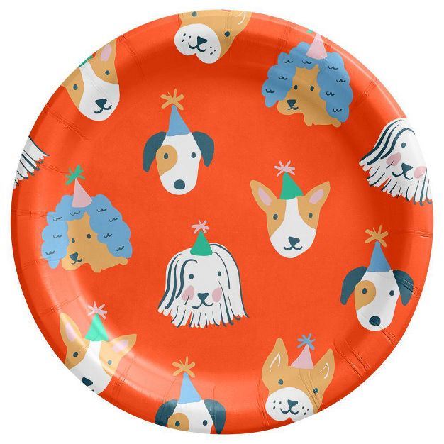 Photo 1 of 10ct Dog Print Dinner Plates Red - Spritz™, 6 Packs 

