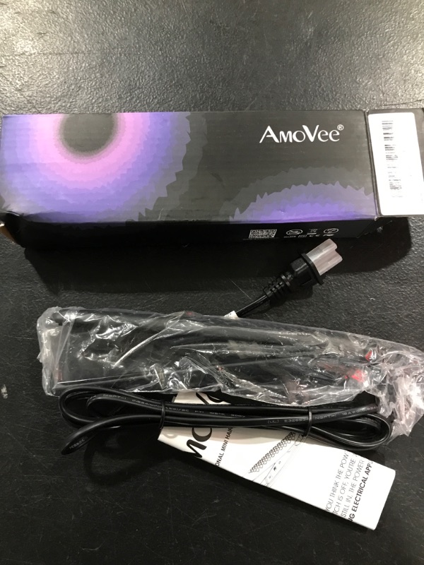 Photo 2 of AmoVee Mini Flat Iron Smart Ceramic Tourmaline Hair Straightener Negative Ionic Technology for Travel, Black