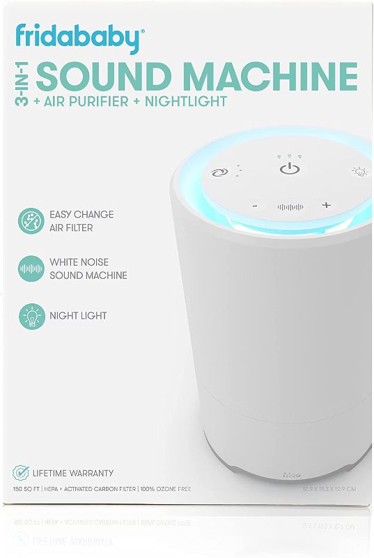 Photo 1 of 3-in-1 Sound Machine, Air Purifier + Nightlight with 3 Fan Speeds and Easy-Change Filter by Fridababy