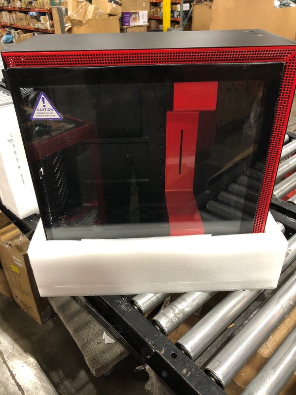 Photo 2 of NZXT H710i - CA-H710 i-BR - ATX Mid Tower PC Gaming Case - Front I/O USB Type-C Port - Quick-Release Tempered Glass Side Panel - Vertical GPU Mount - Integrated RGB Lighting - Black/Red Black/Red H710i i-Series Case