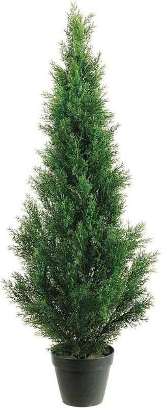 Photo 1 of 3 Foot Outdoor Artificial Cedar Topiary Tree Potted UV Rated Plant by Silk Tree Warehouse Company Inc (3 Foot)