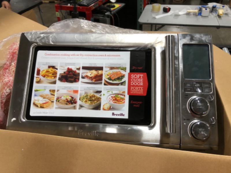 Photo 1 of Breville Combi Wave 3-in-1 Microwave, Air Fryer, and Toaster Oven, Brushed Stainless Steel, BMO870BSS1BUC1