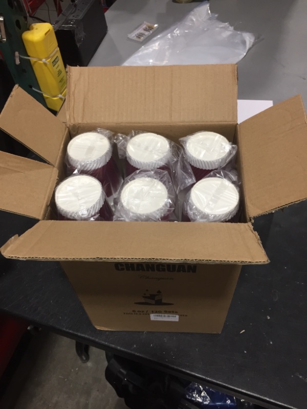 Photo 1 of 120 PACK 8 OZ COFFEE CUP BURGUNDY