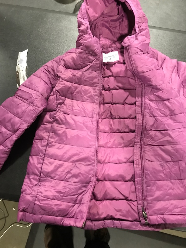 Photo 2 of Amazon Essentials Girls and Toddlers' Lightweight Water-Resistant Packable Hooded Puffer Jacket Medium Dusty Purple