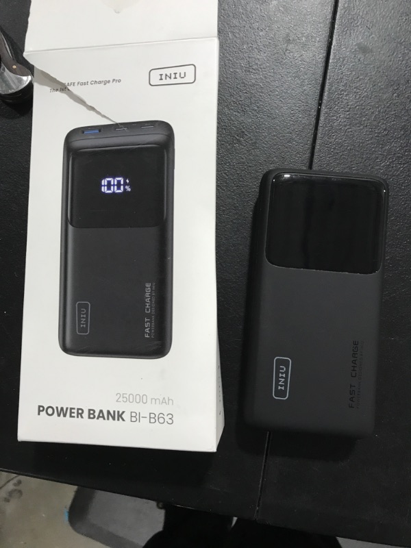 Photo 2 of INIU Power Bank, 25000mAh/65W USB C Laptop Portable Charger, PD QC Fast Charging 3-Output External Battery Pack for Laptop MacBook Dell XPS iPad Tablet iPhone 14 13 12 Pro Max Samsung S21 Google, etc