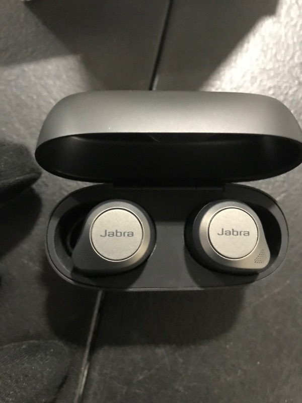 Photo 4 of Jabra Elite 85t True Wireless Bluetooth Earbuds, Titanium Black – Advanced Noise-Cancelling Earbuds with Charging Case for Calls & Music – Wireless Earbuds with Superior Sound & Premium Comfort Titanium Black Elite 85t