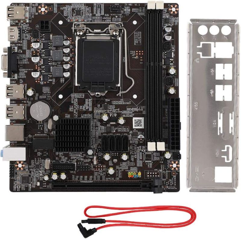 Photo 1 of Desktop Motherboard for Intel H81, CPU for Intel LAG 1150 2DDR3 1600/1333/1066Mhz Memory 1PCI E×16 Motherboard with HDMI SATA 2.0 USB 2.0 Support VGA&HDMI Dual Output
