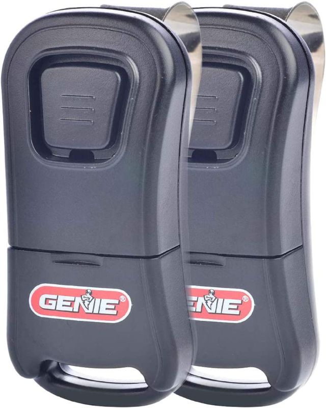 Photo 1 of Genie Single Button Garage Door Opener Remotes (2 Pack) - Safe & Secure Access - Each Remote Compatibile Only With Genie Intellicode Garage Door Openers - Model G1T , Black - G1T 2-Pack
