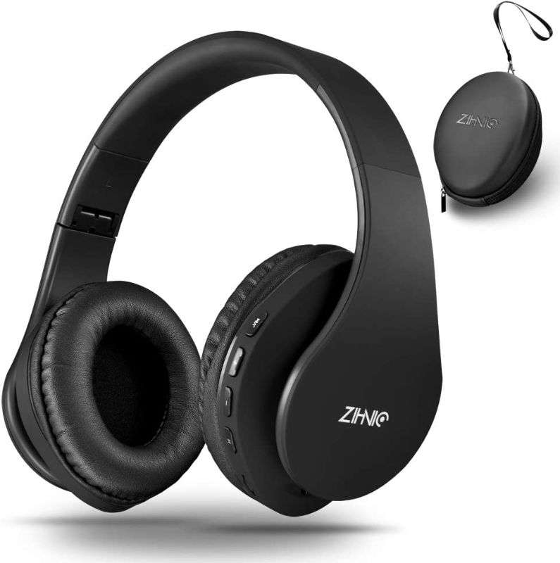 Photo 1 of Bluetooth Headphones Over-Ear, Zihnic Foldable Wireless and Wired Stereo Headset Micro SD/TF, FM for Cell Phone,PC,Soft Earmuffs &Light Weight for Prolonged Wearing (Black)
