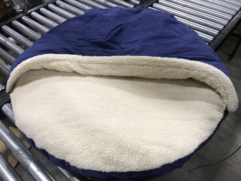 Photo 1 of Amazon Basics Cozy Pet Cave Bed with Removable Hood for Dogs or Cats - Small, Medium, Large, X-Large Blue Large