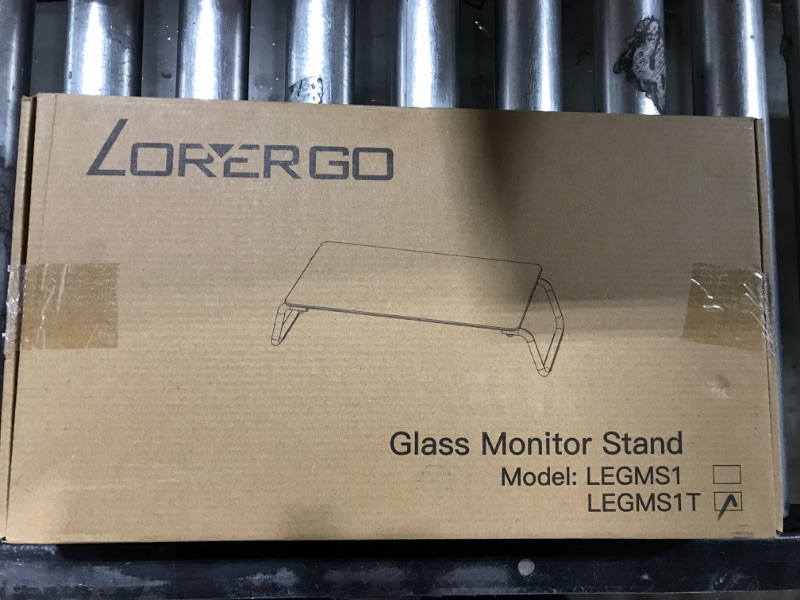 Photo 3 of LORYERGO Glass Monitor Stand, Monitor Stand for Desk, Clear Monitor Stand with Tempered Glass, Glass Monitor Stand Riser for Monitor/Laptop/Printer, 4.7 inch Height
