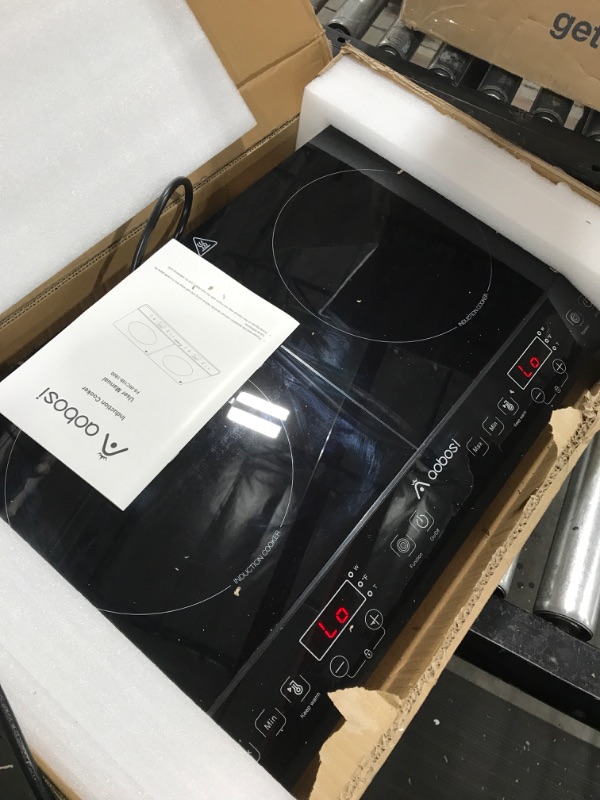 Photo 1 of Aobosi Double Induction Cooktop Burner with 240 Mins Timer, 1800w 2 Induction Burner with 10 Temperature 9 Power Settings, Portable Dual Induction Cooker Cooktop with Touch Sensor Control & Child Safety Lock 58cm