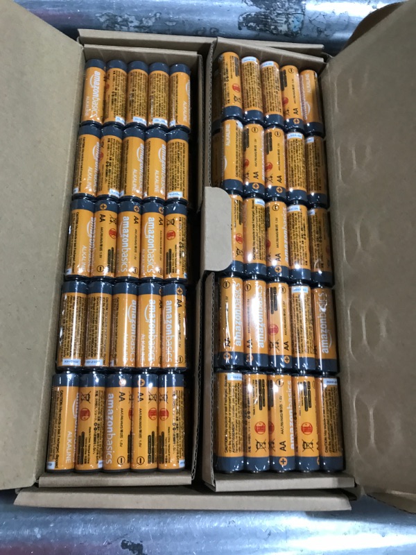 Photo 2 of Amazon Basics 100 Pack AA High-Performance Alkaline Batteries