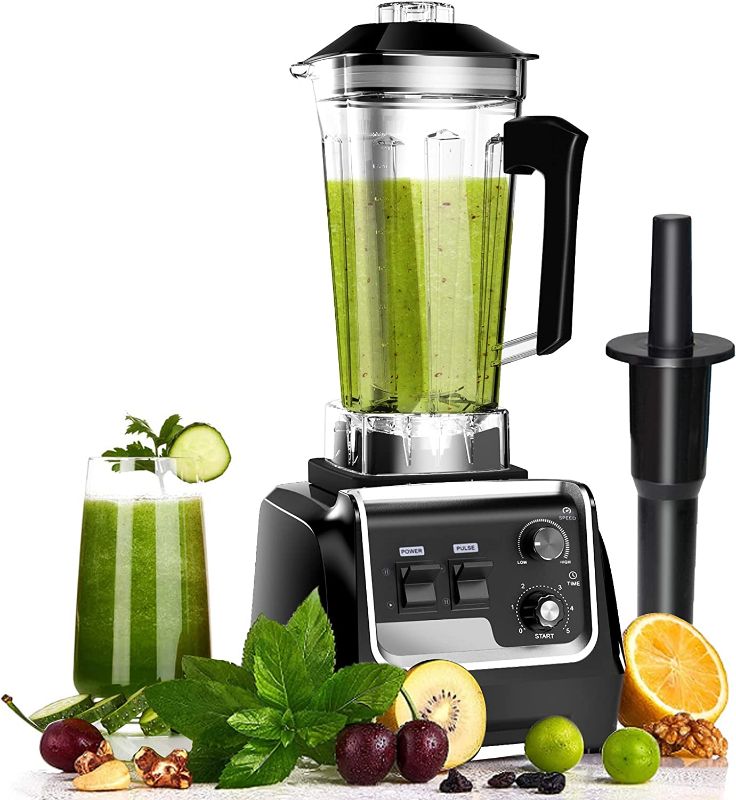 Photo 1 of  Professional Countertop Blender, Blender for kitchen Max 2200W High Power Home and Commercial Blender with Timer?Blender with Variable Speed for Frozen Fruit?, Crushing Ice, Veggies, Shakes and Smoothie 64 oz Container & 32000 RPM 