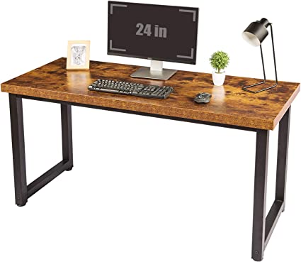 Photo 1 of TOPSKY 59" Big Large Computer Office Desk 1.88 Thickness Desktop (Rustic Brown)
