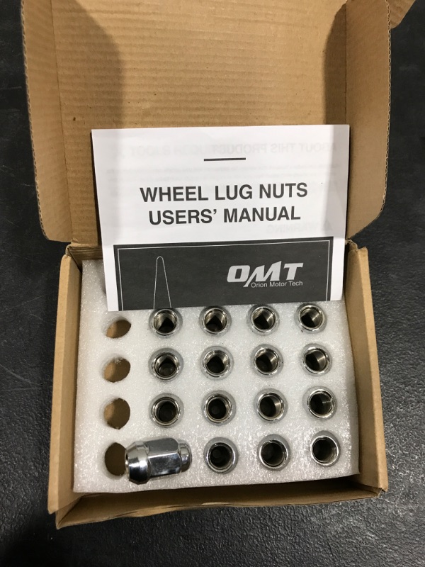 Photo 2 of 1/2"-20 Lug Nuts with Cone Seat, 3/4" 19mm Hex 1.38x0.87 in. Chrome Plated Wheel Lug Nuts Compatible with Ford Mustang Explorer F-150 Dodge Ram 1500 Ramcharger Jeep Wrangler & More, Set of 20