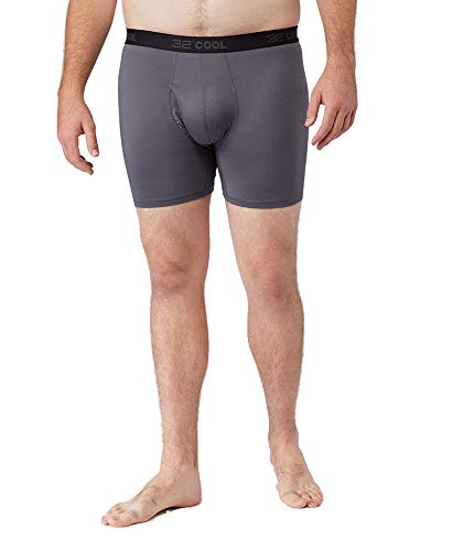 Photo 1 of 32 DEGREES Mens Active Mesh Boxer Brief, Charcoal, Large
