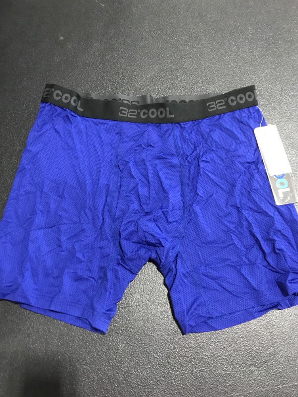 Photo 2 of 32 DEGREES Mens Active Mesh Boxer Brief, Blue Vibe, Large
