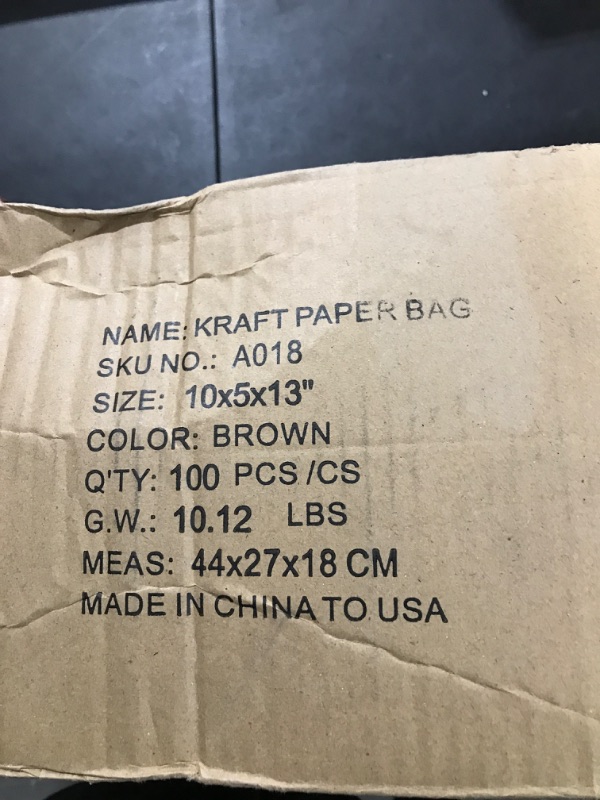 Photo 2 of 10x5x13 Kraft Paper Bags 100 Pcs 