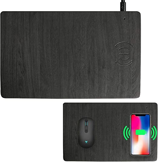 Photo 1 of Fast Wireless Charger Mouse Pad Qi Certified Case-Friendly 10W Fast Wireless Charging Mouse Mat Compatible for iPhone 12,12Pro,11,11 Pro,XR,X,8,8 Plus,Samsung Galaxy S10/S9/S8,Note (7.5W/10) (Grey)
