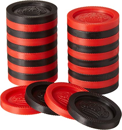 Photo 1 of 24 Replacement Checkers - Extra Red/Black Interlocking Plastic Pieces for Board Games & Rec Rooms, 1 1/2 Inch Wide - Toys, Arts, & Crafts for Kids, Teens, Adults, & Seniors
