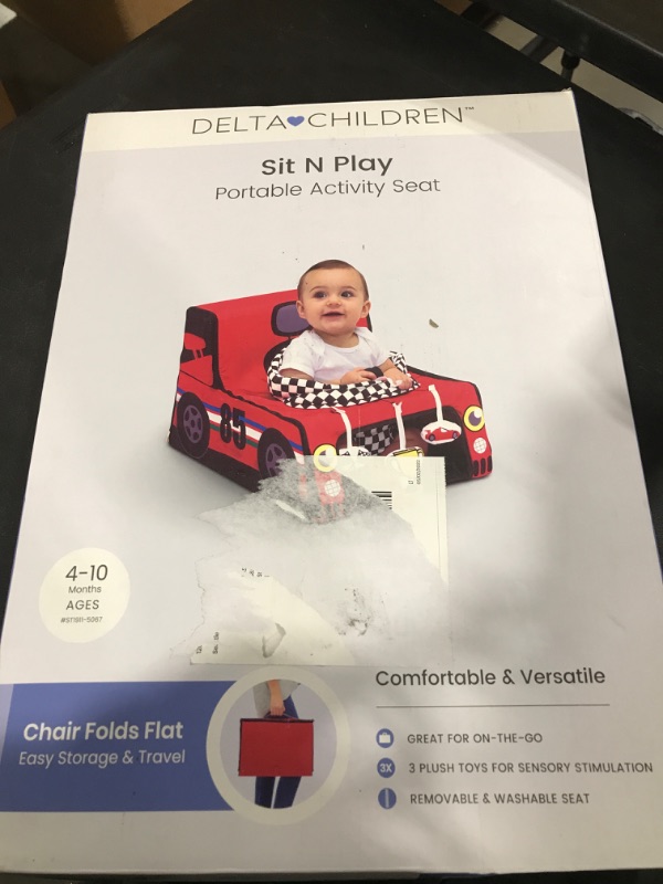 Photo 2 of Delta Children Sit N Play Portable Activity Seat for Babies - Floor Seat for Infants, Race Car