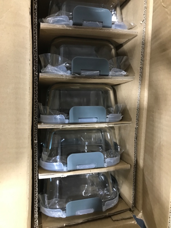 Photo 2 of [5-Pack,29 Oz]Glass Meal Prep Containers 2 Compartments Portion Control with Upgraded Snap Locking Lids Glass Food Storage Containers BPA-Free, Microwave, Oven, Freezer and Dishwasher gray5pcs