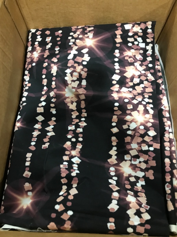 Photo 2 of Aperturee Glitter Rose Gold and Black Backdrop 7x5ft Sweet 16th Birthday Girls Photography Background Women Bridal Shower Kids Portraits Baby Shower Party Decorations Banners Photo Studio Props