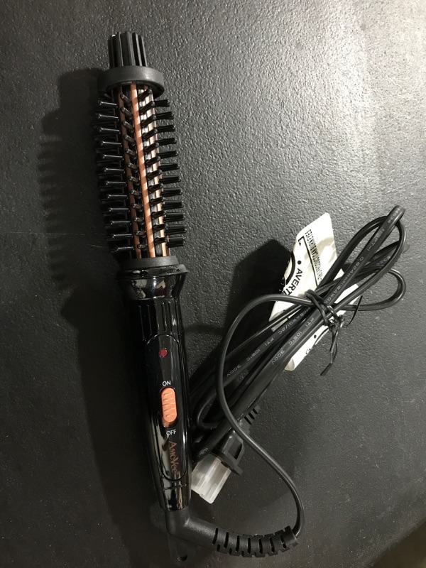 Photo 1 of AmoVee Mini Curling Iron Travel Hair Brush Anti-Scald Curling Wand Ceramic Tourmaline Hot Brush 3/4 Inch Barrel for Short Hair 3/4 Inch MINI SIZE