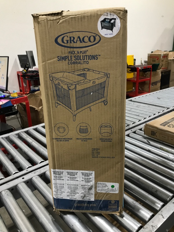 Photo 1 of Graco Pack 'n Play Simple Solutions Playard | Includes Integrated Diaper Changer, Darcie, 39.5x28.5x29 Inch W/ Diaper Changer Darcie