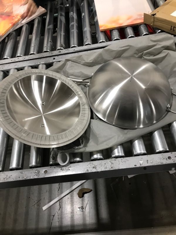 Photo 1 of 13 IN STAINLESS STEEL WOK SET INCLUDES WOK LID AND SPATULA