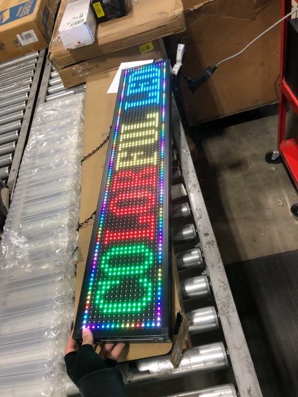 Photo 3 of LED Display P10 Indoor LED Sign 39" x 7.5" Full Color Programmable Message Board with high Resolution LED Scrolling Display for Advertising 39 x 1.5 x 7.5 inches