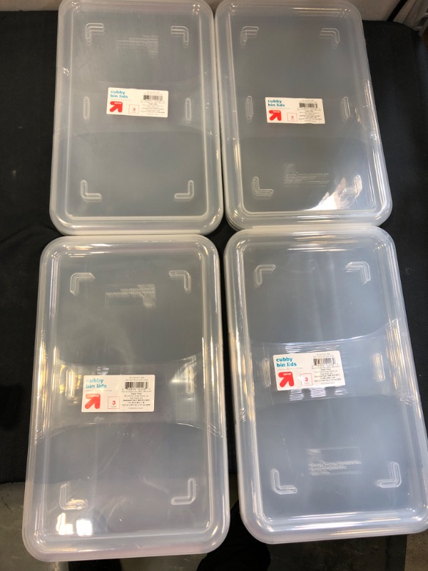 Photo 2 of 3 in each pk Transparent Cubby Bin Lids - up & up™ (4 PACKS)
