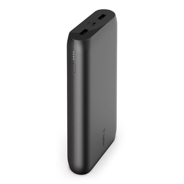 Photo 1 of Belkin 20000mAh 3-port Power Bank with integrated USB-C to USB-A Cable - Black

