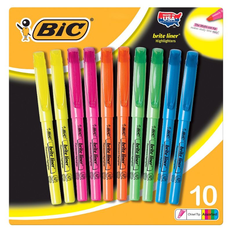 Photo 1 of BIC 12ct Brite Liner Chisel Tip Highlighters (3 PACKS)

