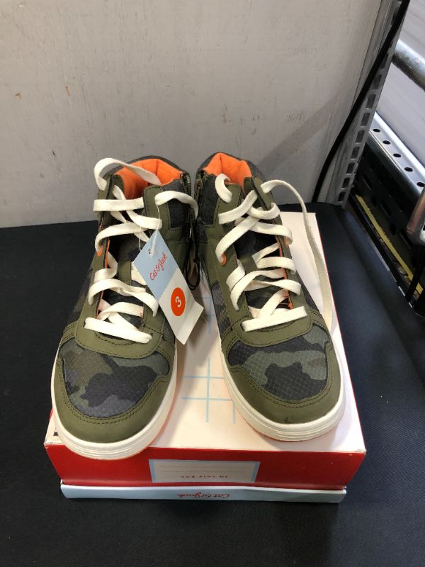 Photo 2 of Boys' Lace-Up Ledger Sneakers - Cat & Jack™ Olive SIZE 6

