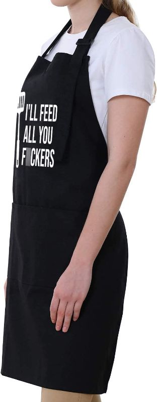 Photo 2 of  Funny Aprons for Men, Women ,Dad Gifts, Gifts for Men - Valentines Day, Birthday Gifts for Dad, Husband, Brother, Boyfriend, Mom, Friends - Cooking Grilling BBQ Chef Apron 