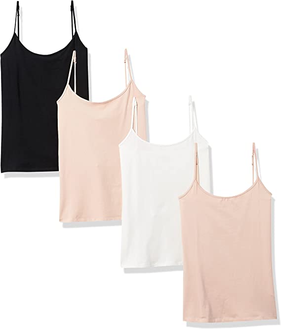 Photo 1 of Amazon Essentials Women's Slim-Fit Camisole, Pack of 4 Size M