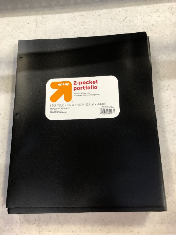 Photo 3 of 2 Pocket Plastic Folder Black - up & up---pack of 20
